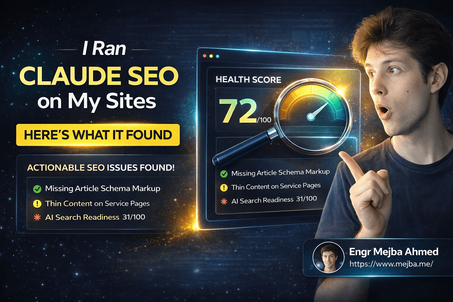 Engr Mejba Ahmed – I Ran Claude SEO on My Sites — Here’s What It Found